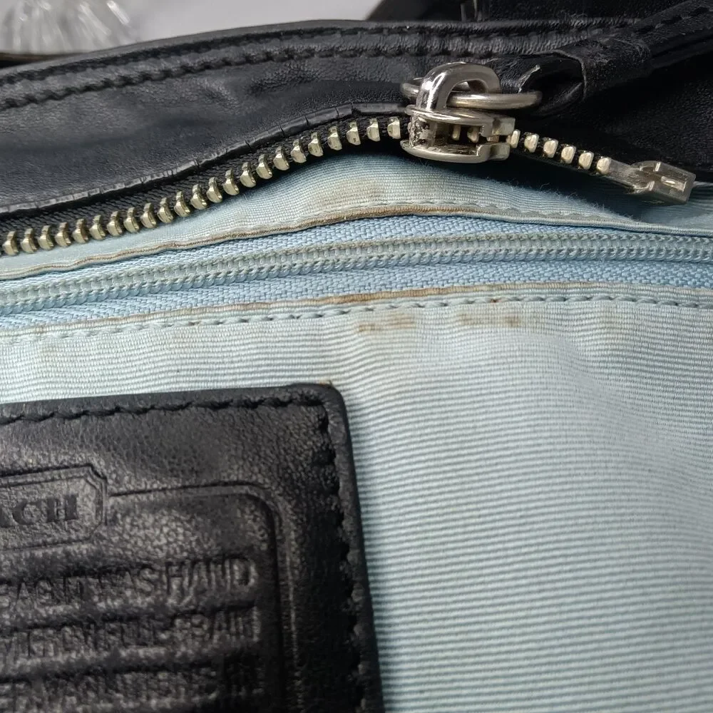 Coach Soho Pleated Black Leather Tote Bag F15045 Vintage Y2K